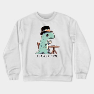 Cute funny tea lover dinosaur pun. Crewneck Sweatshirt